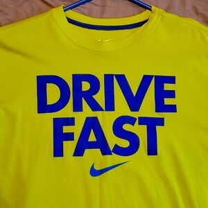 Mens Nike Neon Color Drive Fast Shirt M EUC